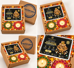 Haldiva India Diwali Dryfruit Gift Hamper with Decorative Diyas