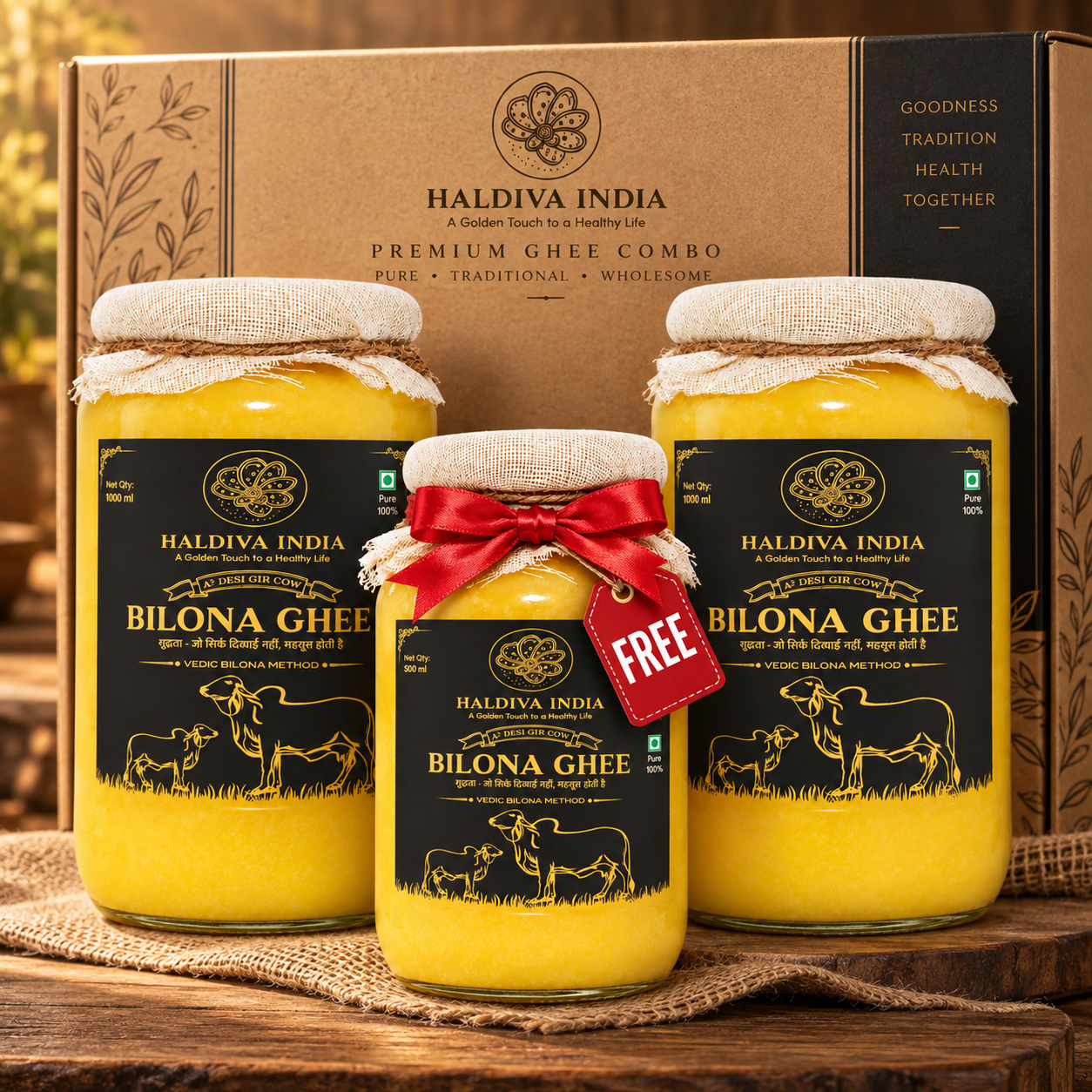 Haldiva India Premium Ghee Combo