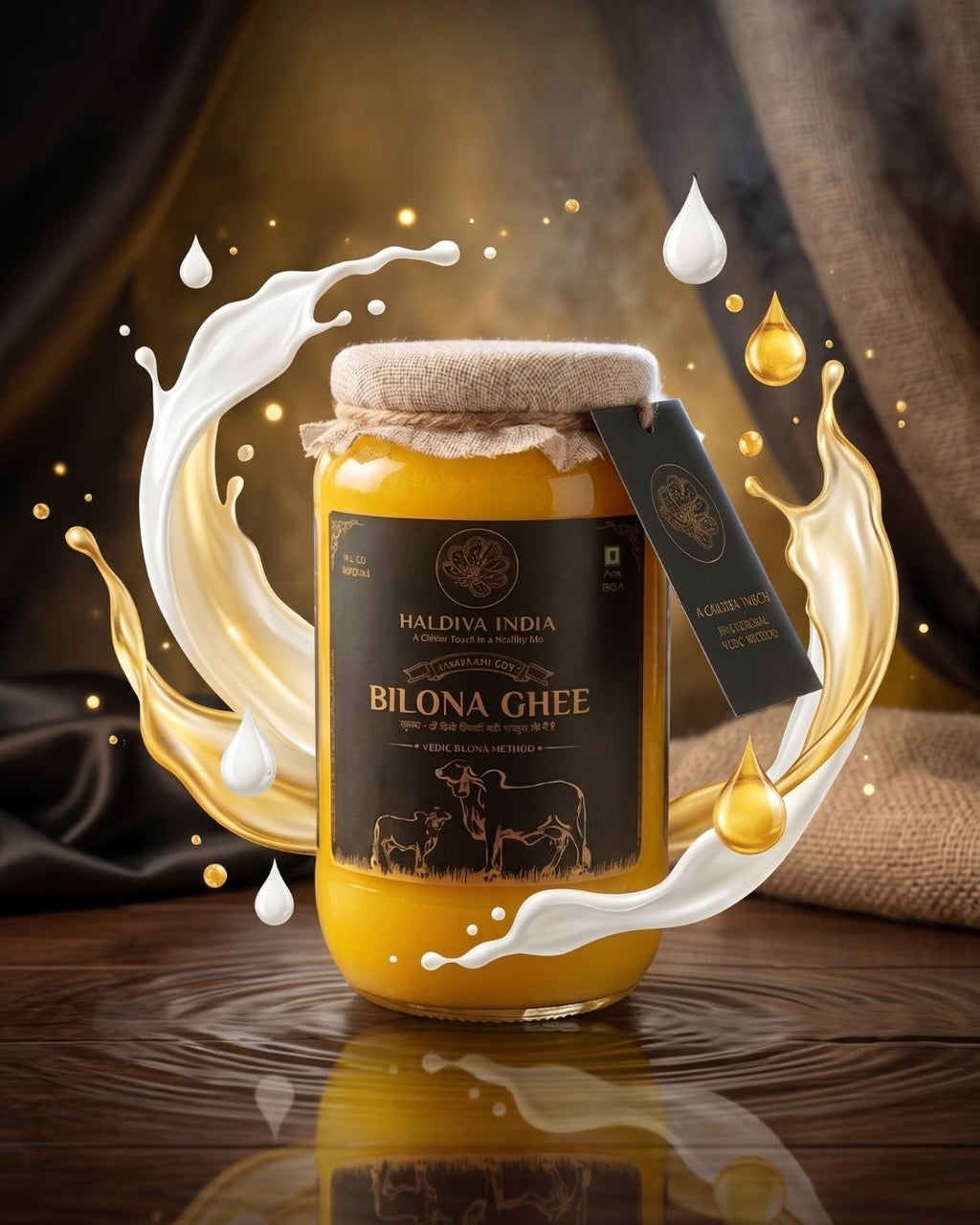 Haldiva pure bilona ghee jar made from A2 Gir cow milk