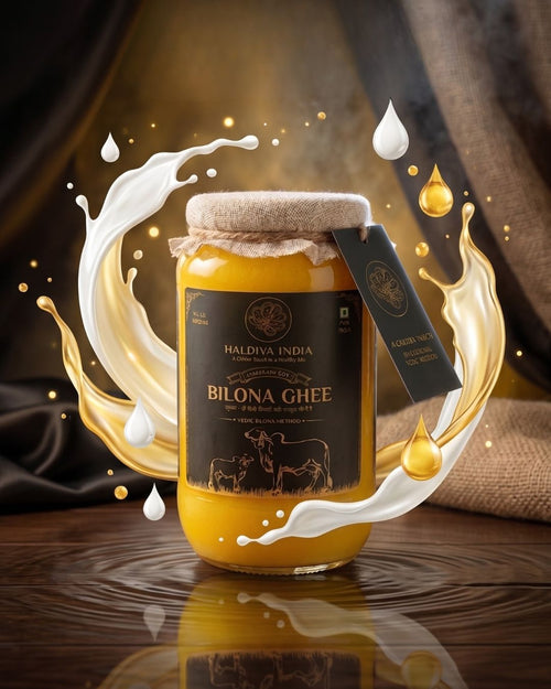 Haldiva pure bilona ghee jar made from A2 Gir cow milk