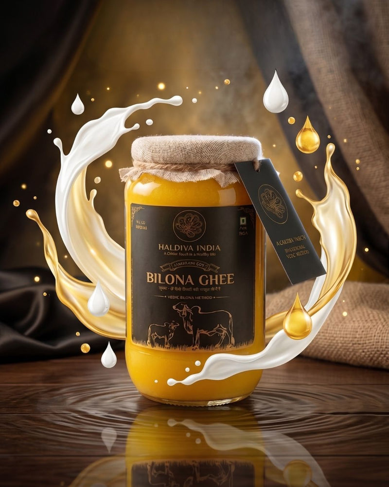 Haldiva pure bilona ghee jar made from A2 Gir cow milk