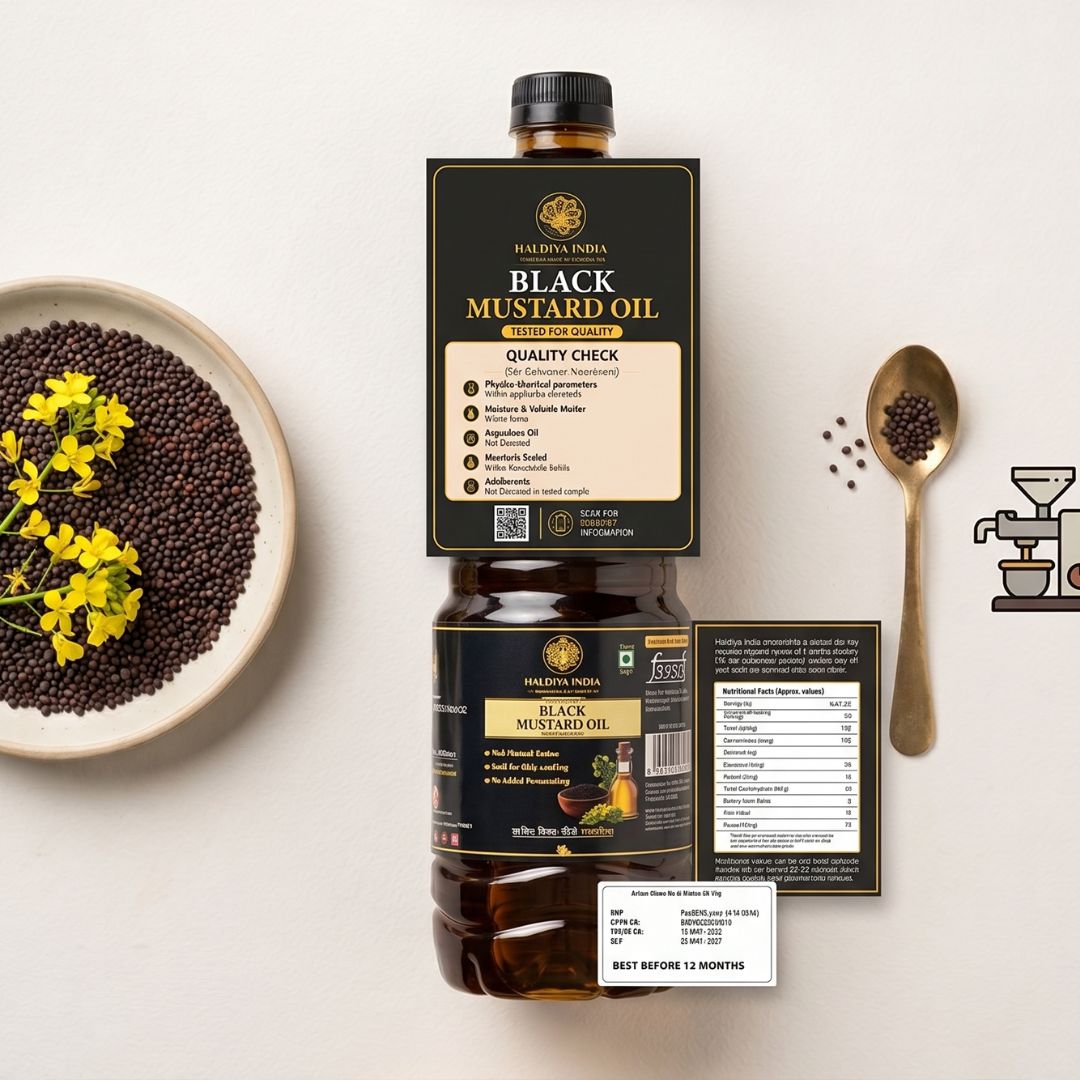 Haldiva Classic Black Mustard Oil – Pure, Wood-Pressed & Naturally Strong