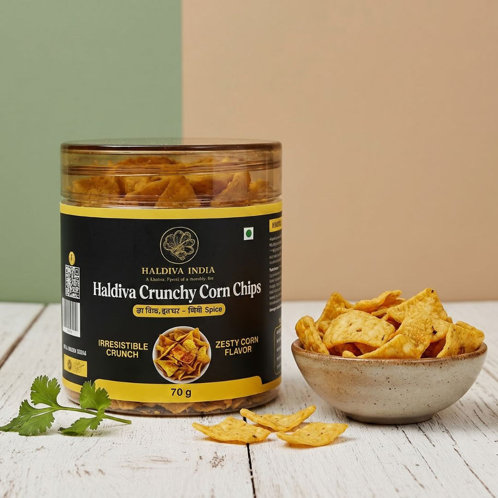 Haldiva Crunchy Corn Chips | Crispy & Flavorful Healthy Snack