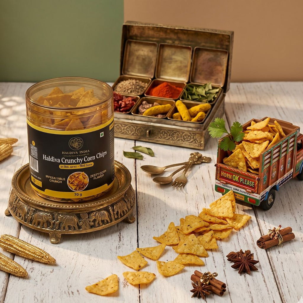 Haldiva Crunchy Corn Chips | Crispy & Flavorful Healthy Snack