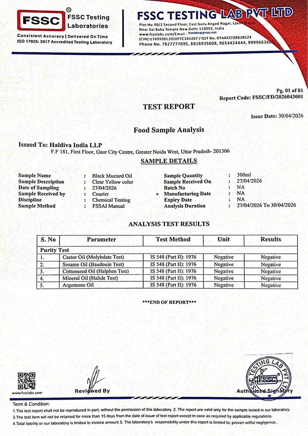 Oil Test Report
